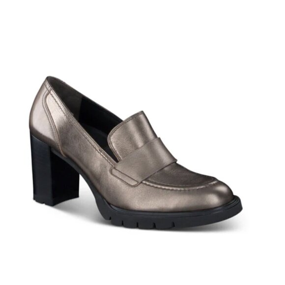 Paul Green Nina Metallic Leather Loafer Pump 7 - Picture 1 of 7